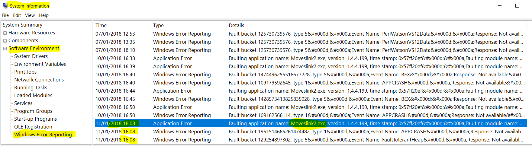 Error in System Information