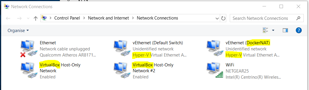 Docker VM Network enabled
