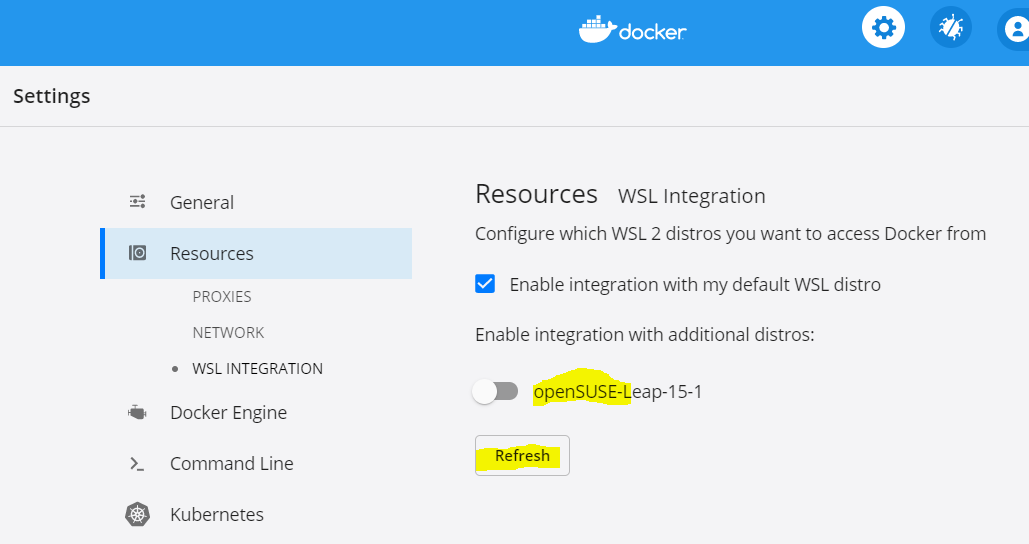 WSL2 distro installed